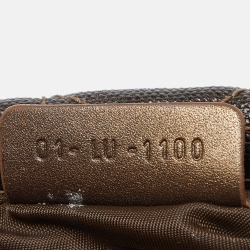 Pre Owned Dior Metallic Cannage Coated Canvas Panarea Clutch