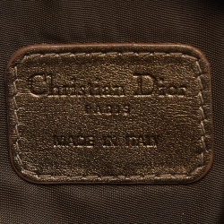 Pre Owned Dior Metallic Cannage Coated Canvas Panarea Clutch