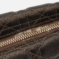 Pre Owned Dior Metallic Cannage Coated Canvas Panarea Clutch