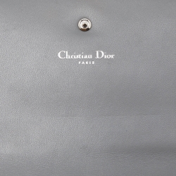 Pre Owned Dior Grey Leather Diorama Wallet on Chain
