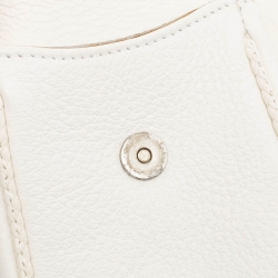 Pre Owned Dior White Leather Limited Edition 0118 Gaucho Alpine Saddle Bag