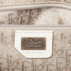 Pre Owned Dior White Leather Limited Edition 0118 Gaucho Alpine Saddle Bag