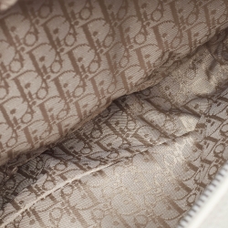 Pre Owned Dior White Leather Limited Edition 0118 Gaucho Alpine Saddle Bag