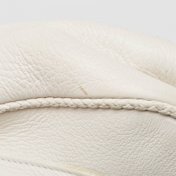 Pre Owned Dior White Leather Limited Edition 0118 Gaucho Alpine Saddle Bag