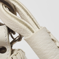 Pre Owned Dior White Leather Limited Edition 0118 Gaucho Alpine Saddle Bag