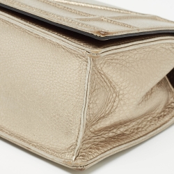 Pre Owned Dior Gold Leather Medium Diorama Flap Shoulder Bag