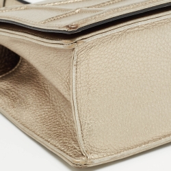 Pre Owned Dior Gold Leather Medium Diorama Flap Shoulder Bag