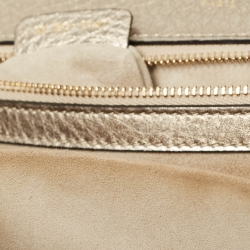 Pre Owned Dior Gold Leather Medium Diorama Flap Shoulder Bag