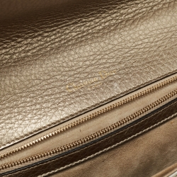 Pre Owned Dior Gold Leather Medium Diorama Flap Shoulder Bag