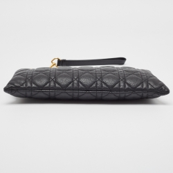 Pre Owned Dior Black Cannage Leather Large Caro Daily Pouch
