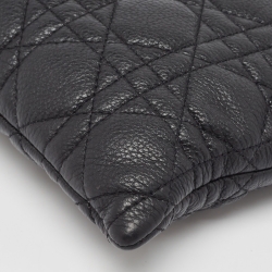 Pre Owned Dior Black Cannage Leather Large Caro Daily Pouch