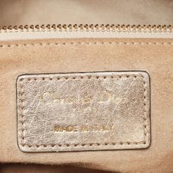 Pre Owned Dior Gold Cannage Leather Small Soft Lady Dior Tote