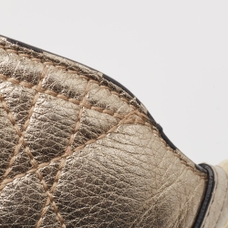 Pre Owned Dior Gold Cannage Leather Small Soft Lady Dior Tote