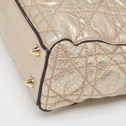 Pre Owned Dior Gold Cannage Leather Small Soft Lady Dior Tote