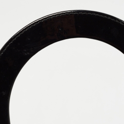 Pre Owned Dior Black Cannage Patent Leather Medium Lady Dior Tote