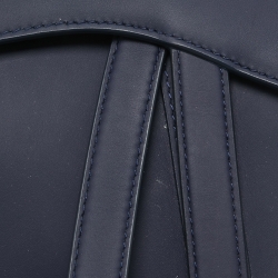 Pre Owned Dior Navy Blue Ultra Matte Leather Saddle Bag