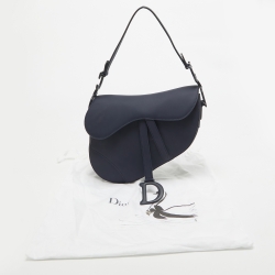 Pre Owned Dior Navy Blue Ultra Matte Leather Saddle Bag