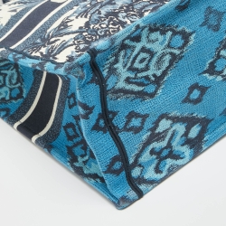 Pre Owned حقيبة يد توتس ديوربوك تول دو جوي كانفاس مطرز وردي/أبيض كبيرة