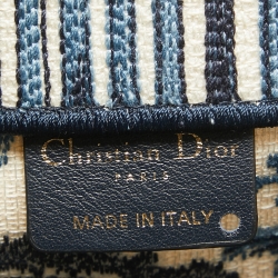 Pre Owned حقيبة يد توتس ديوربوك تول دو جوي كانفاس مطرز وردي/أبيض كبيرة