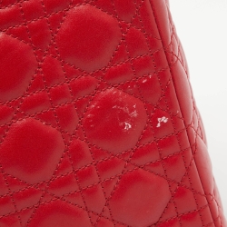 مملوكة مسبقًا Dior Red Cannage Leather Large Lady Dior Tote