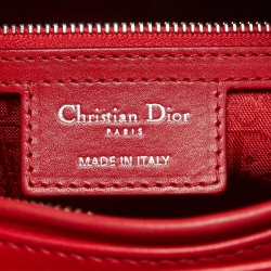 مملوكة مسبقًا Dior Red Cannage Leather Large Lady Dior Tote
