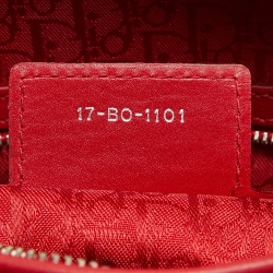 مملوكة مسبقًا Dior Red Cannage Leather Large Lady Dior Tote