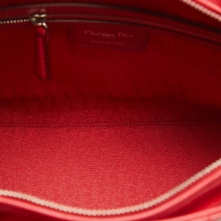 مملوكة مسبقًا Dior Red Cannage Leather Large Lady Dior Tote