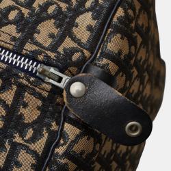 Pre Owned Dior Brown Canvas Oblique Large Boston Bag