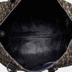 Pre Owned Dior Brown Canvas Oblique Large Boston Bag
