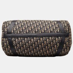 Pre Owned Dior Brown Canvas Oblique Large Boston Bag