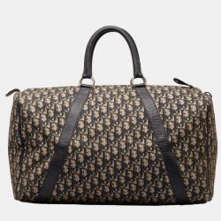 Pre Owned Dior Brown Canvas Oblique Large Boston Bag