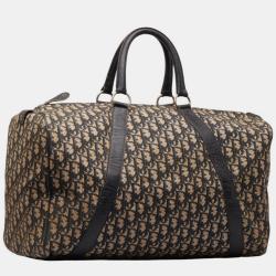Pre Owned Dior Brown Canvas Oblique Large Boston Bag