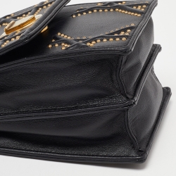 Pre Owned Dior Black Leather Studded Diorama Vertical Chain Pouch