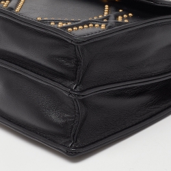 Pre Owned Dior Black Leather Studded Diorama Vertical Chain Pouch