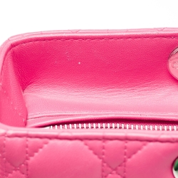 Pre Owned Dior Bright Pink Cannage Leather Large Lady Dior Tote