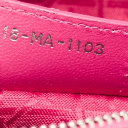 Pre Owned Dior Bright Pink Cannage Leather Large Lady Dior Tote