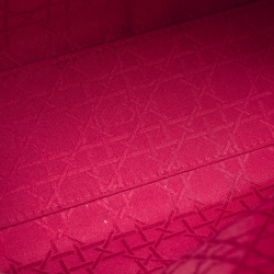 Pre Owned Dior Bright Pink Cannage Leather Large Lady Dior Tote