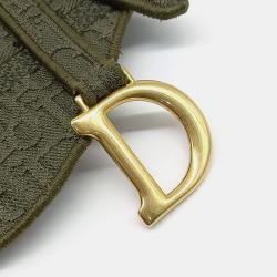 Dior Khaki Oblique Canvas Saddle Belt Bag
