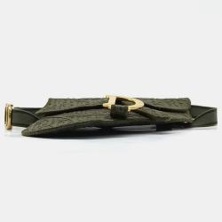 Dior Khaki Oblique Canvas Saddle Belt Bag