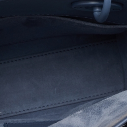 Pre Owned Dior Blue Diamond Cannage Leather Small Lady Dior Tote