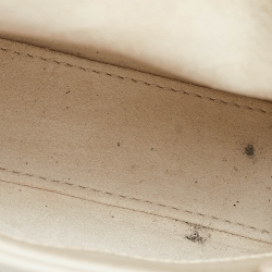 Pre Owned Dior White Diamond Cannage Leather Micro Lady Dior Tote