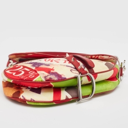 Pre Owned Dior Multicolor Printed Fabric and Leather Limited Edition 0756 Victim Saddle Bag