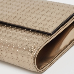 مملوكة مسبقًا محفظة بسلسلة ديور كرويزير جلد لامع ميكروكاناج ذهبي ميتاليك 