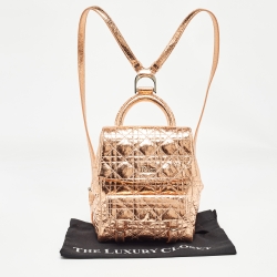 Dior Bronze Cannage Foil Leather Small Stardust Backpack