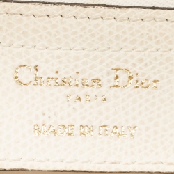 Pre Owned Dior Off White Leather Saddle Shoulder Bag