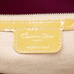 Pre Owned Dior Oblique Embossed Patent Leather Shopper Tote