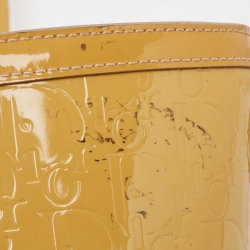 Pre Owned Dior Oblique Embossed Patent Leather Shopper Tote