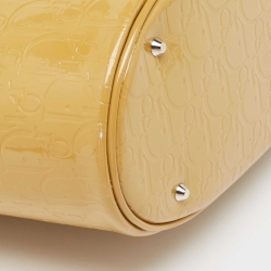 Pre Owned Dior Oblique Embossed Patent Leather Shopper Tote