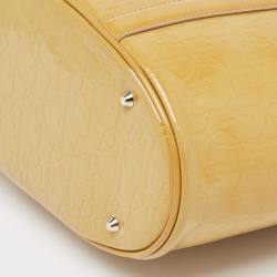 Pre Owned Dior Oblique Embossed Patent Leather Shopper Tote