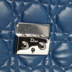 Dior Blue Cannage Leather Miss Dior Promenade Chain Clutch